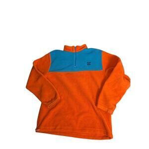 Lucy & Yak Quarter Zip Fleece Womens XS Orange Teal Colorblock Pullover Cozy